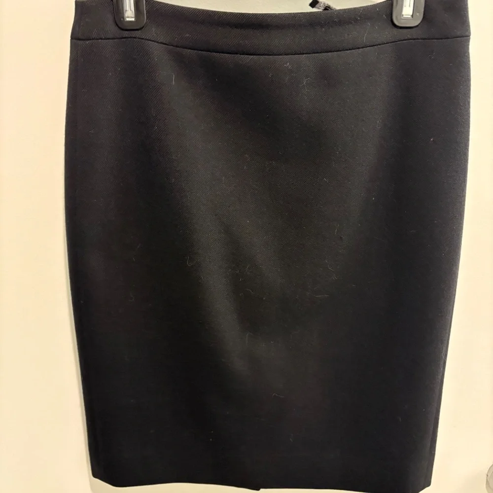 Black Double Serge Wool J. Crew No. 2 Pencil Skirt